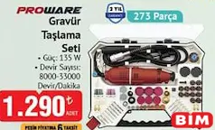 PROWARE GRAVÜR TAŞLAMA SETİ 273 PARÇA 135 W